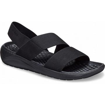 Crocs LiteRide™ Stretch Women's Sandals Black | Australia 0497EBCX